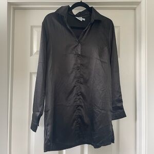 Princess Polly satin shirt mini dress